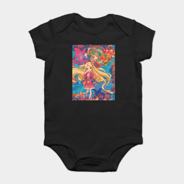 Anime Dreams Anime Girl collorful Baby Bodysuit by animegirlnft
